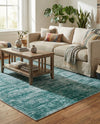 Sahara Essence Collection Area Rug - Oasis (Teal) Rectangle Teal  lifestyle 17