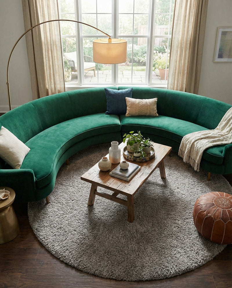 Alpine Plush Collection Area Rug -  Cortina (Sterling) Round Sterling  lifestyle 65