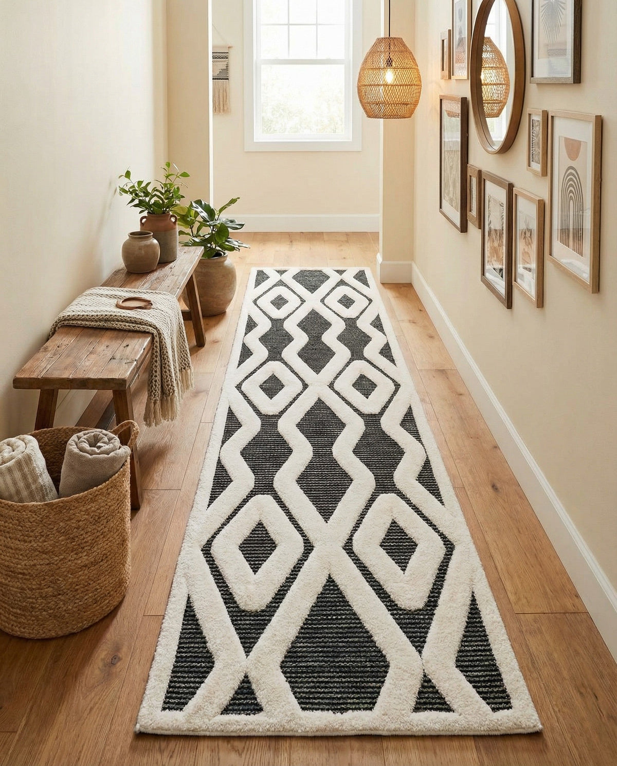 Monochrome Collection Area Rug -  Glacier Runner Gray  lifestyle 108