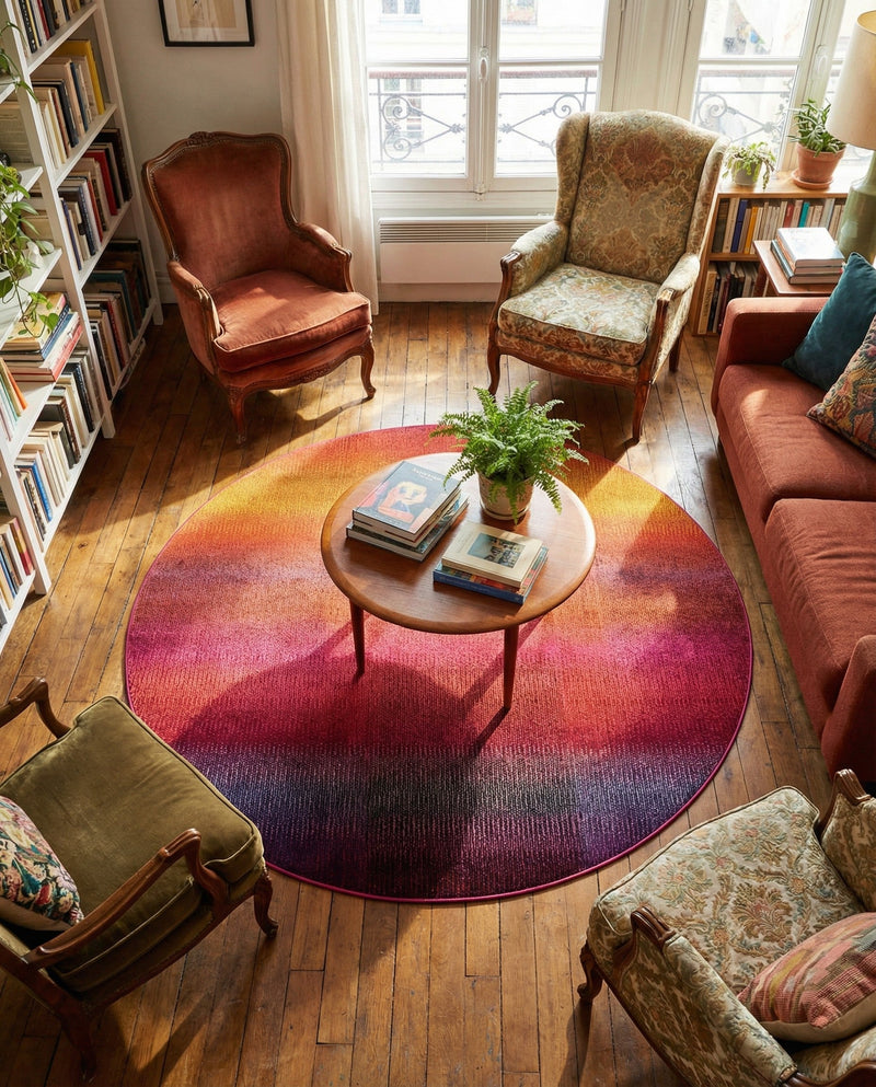 Marrakesh Elegance Collection Area Rug -  Azrou Round Multi  lifestyle 33
