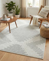 Seychelles Stripes Collection Area Rug - Mahe (Ivory and Gray) Rectangle Ivory and Gray  lifestyle 8