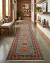 Persian Elegance Collection Area Rug -  Bushehr Runner Light Blue  lifestyle 56