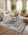 Arcadia Rugs Collection Area Rug - Eden (Gray and Blue) Rectangle Gray and Blue  lifestyle 10