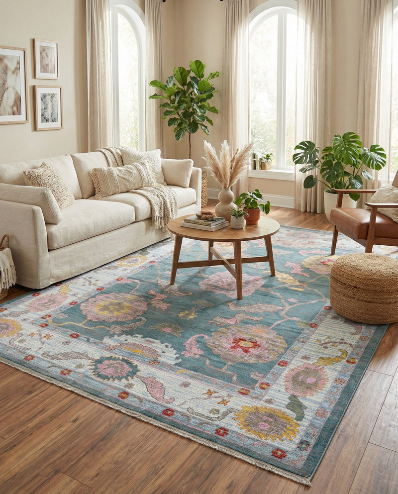 Arcadia Rugs Collection Area Rug - Eden (Gray and Blue) Rectangle Gray and Blue  lifestyle 10