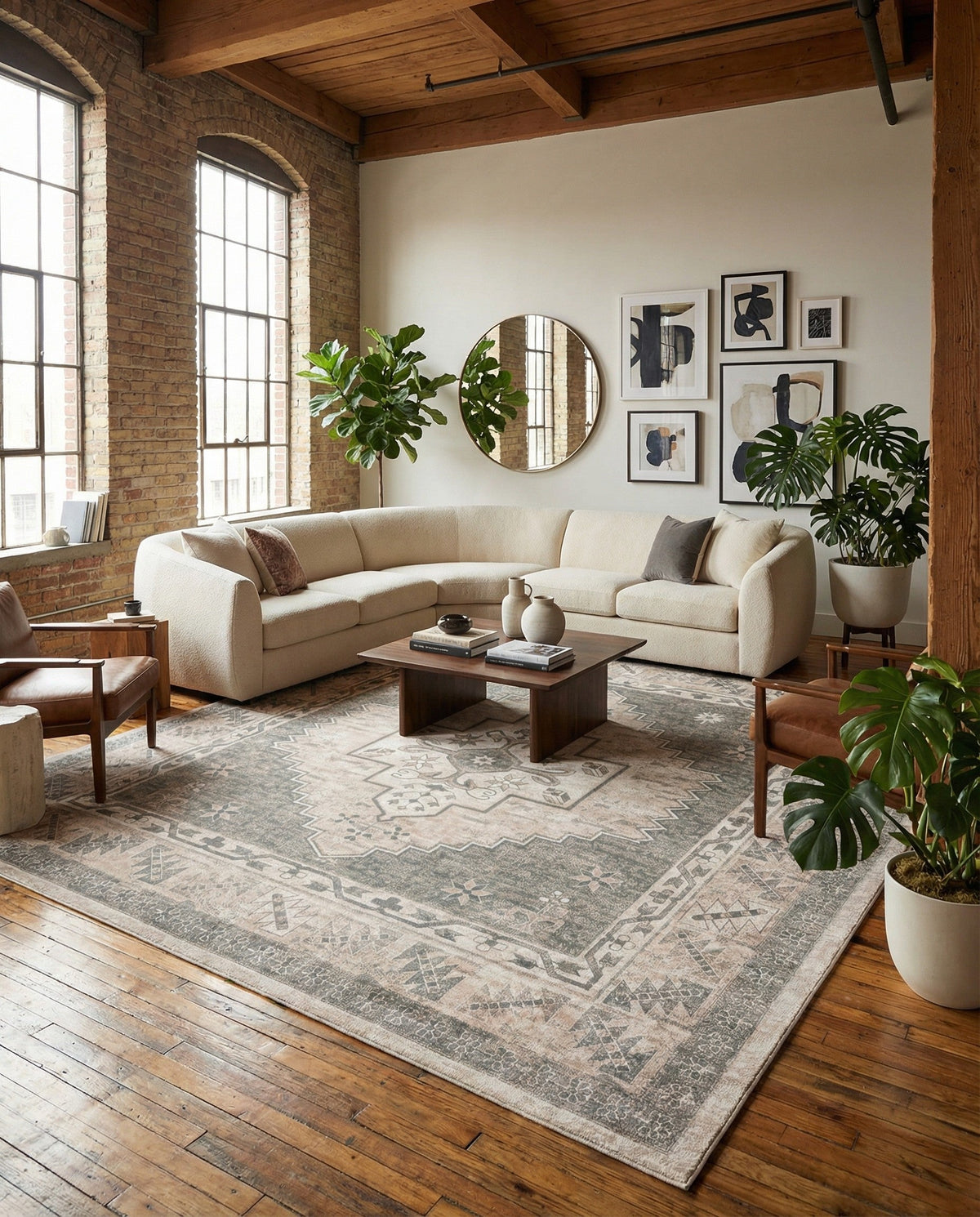 Savannah Series Collection Area Rug -  Augusta (Mink) Square Mink  lifestyle 109