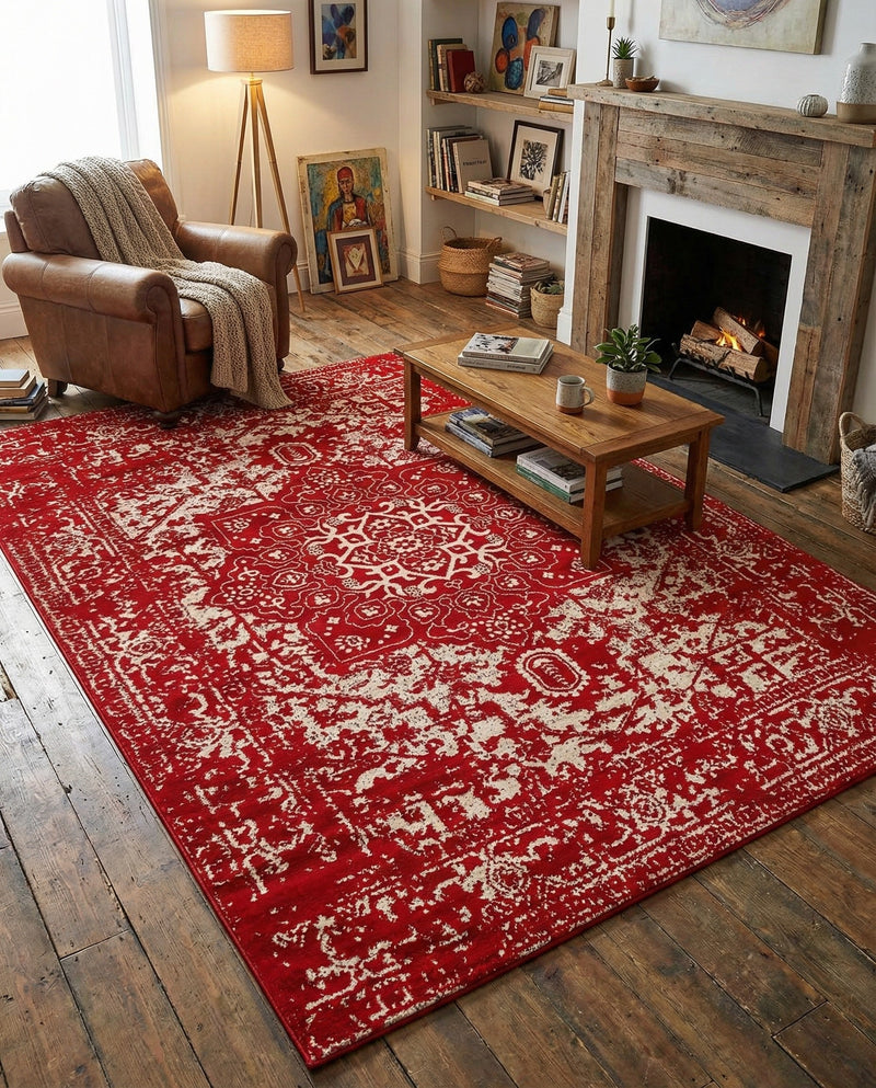 Georgetown Rugs Collection Area Rug - Dupont (Red) Rectangle Red  lifestyle 20