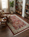 Persian Elegance Collection Area Rug -  Kerman (Burgundy) Rectangle Burgundy  lifestyle 5