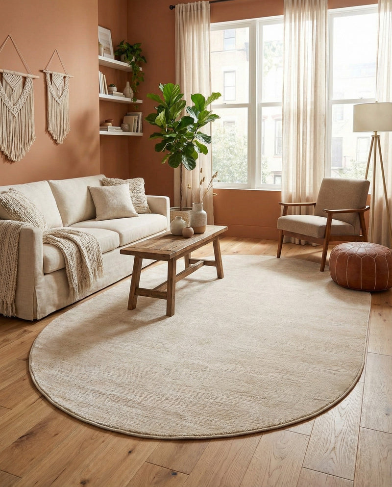 Bloomsbury Elegance Collection Area Rug -  Kensington (Ivory) Oval Ivory  lifestyle 77
