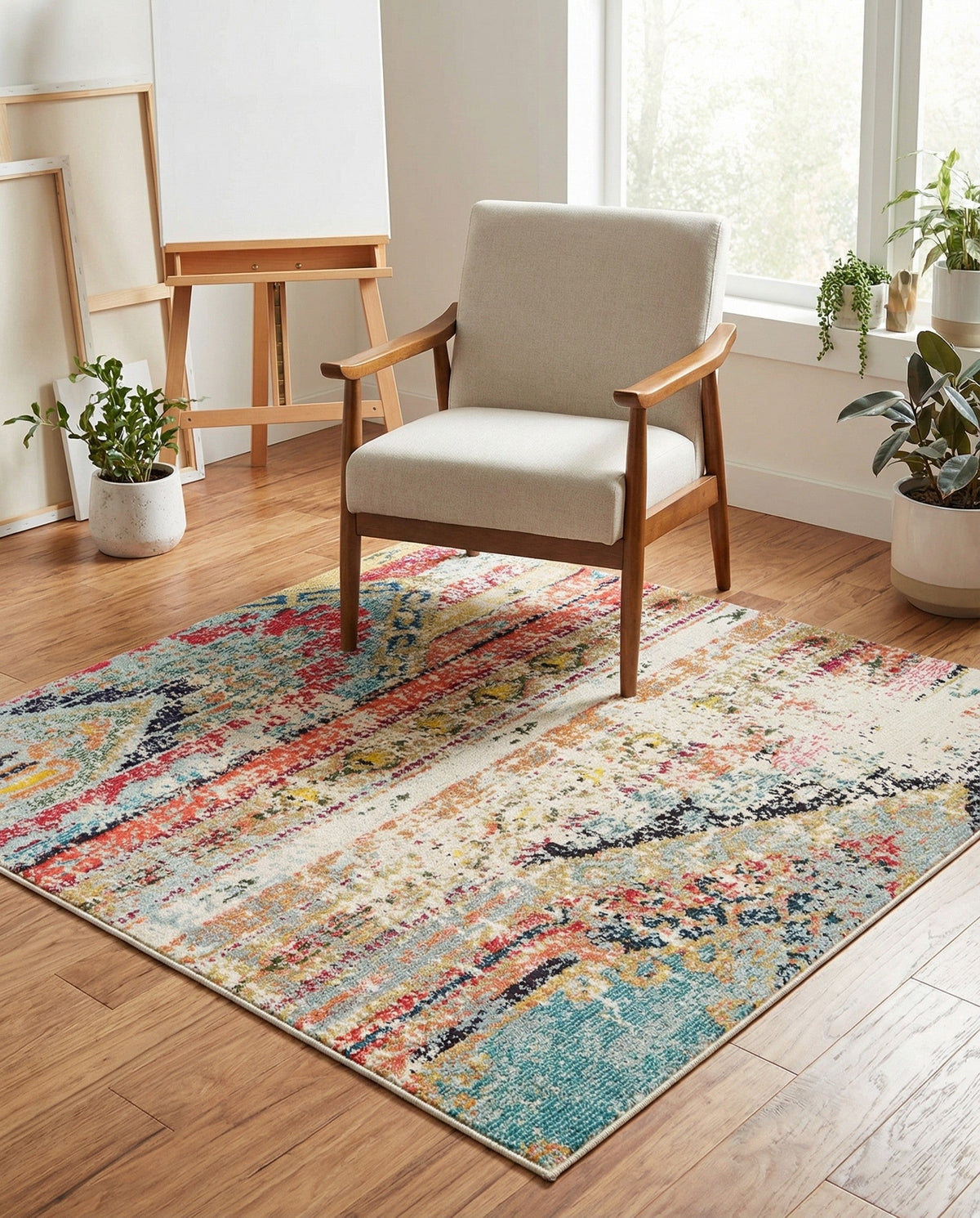 Sedona Vista Collection Area Rug -  Cholla Square Multi  lifestyle 59
