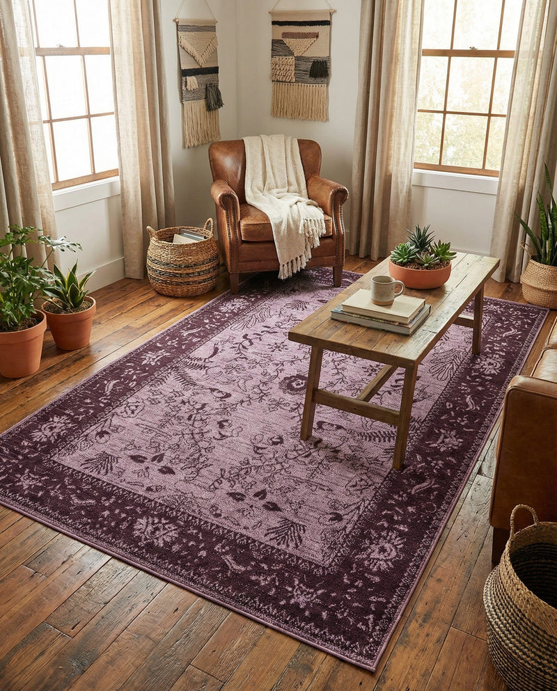 Horizon Collection Area Rug -  Apex (Purple) Rectangle Purple  lifestyle 9