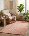 Woven Seaside Jute Collection Area Rug - Savannah (Light Pink) Rectangle Light Pink  lifestyle 23