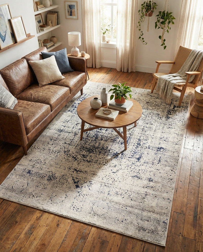 Coastal Manor Collection Area Rug -  Wavecrest Rectangle Gray  lifestyle 35
