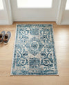 Bloomsbury Elegance Collection Area Rug - Mayfair Rectangle Ivory and Blue  lifestyle 76
