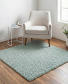 Cozy Comfort Shag Collection Area Rug - Haven (Sage Green) Square Sage Green  lifestyle 63