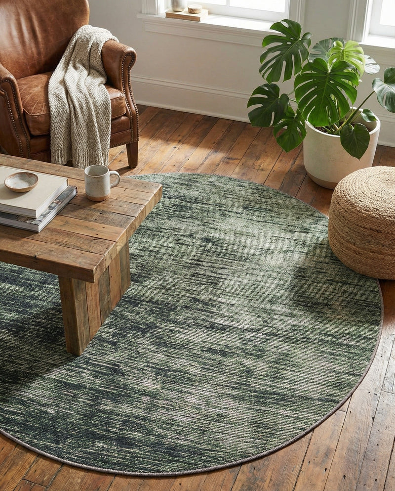 Sahara Essence Collection Area Rug - Oasis (Green) Round Green  lifestyle 76