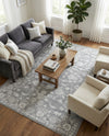 Charleston Elegance Collection Area Rug -  Seaport (Gray) Rectangle Gray  lifestyle 8
