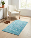 Marrakesh Lattice Collection Area Rug - Casablanca (Teal blue) Rectangle Teal blue  lifestyle 11