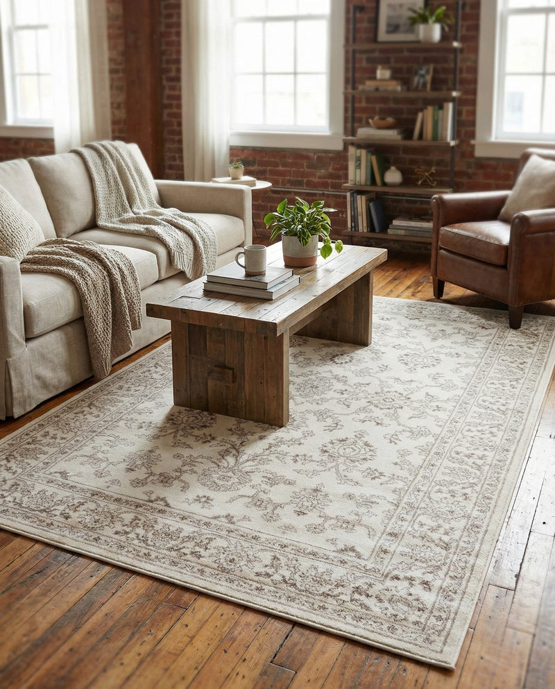 Savannah Elegance Collection Area Rug - Augusta (Ivory) Rectangle Ivory  lifestyle 20