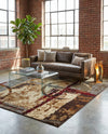 Bistro Lounge Collection Area Rug -  FlatWhite Square Multi  lifestyle 32