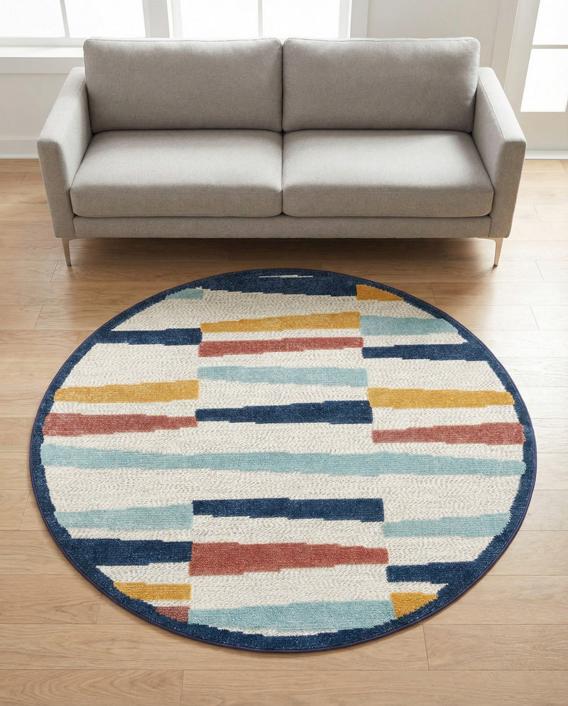 Caribbean Terrace Collection Area Rug -  Jamaica Round Ivory  lifestyle 42