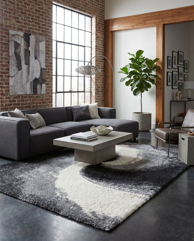 Cozy Haven Shag Collection Area Rug -  Oasis Rectangle Smoke Gray  lifestyle 29