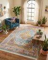 Caribbean Breeze Collection Area Rug -  Vieques Rectangle Light Blue  lifestyle 34