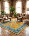 Casablanca Tapestry Collection Area Rug -  Marrakech (Sunshine Yellow) Square Sunshine Yellow  lifestyle 45
