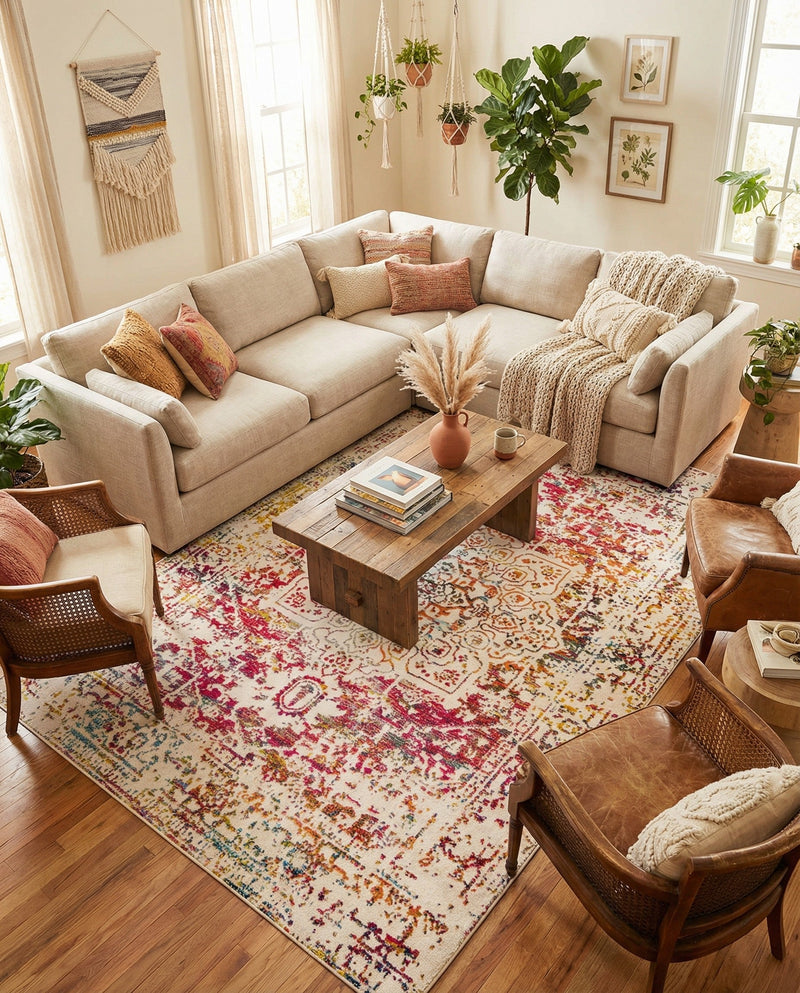 Georgetown Rugs Collection Area Rug - Dupont (Light Multi) Rectangle Light Multi  lifestyle 29