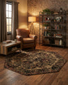 Neptune Elegance Collection Area Rug -  Galatea (Green) Octagon Green  lifestyle 68