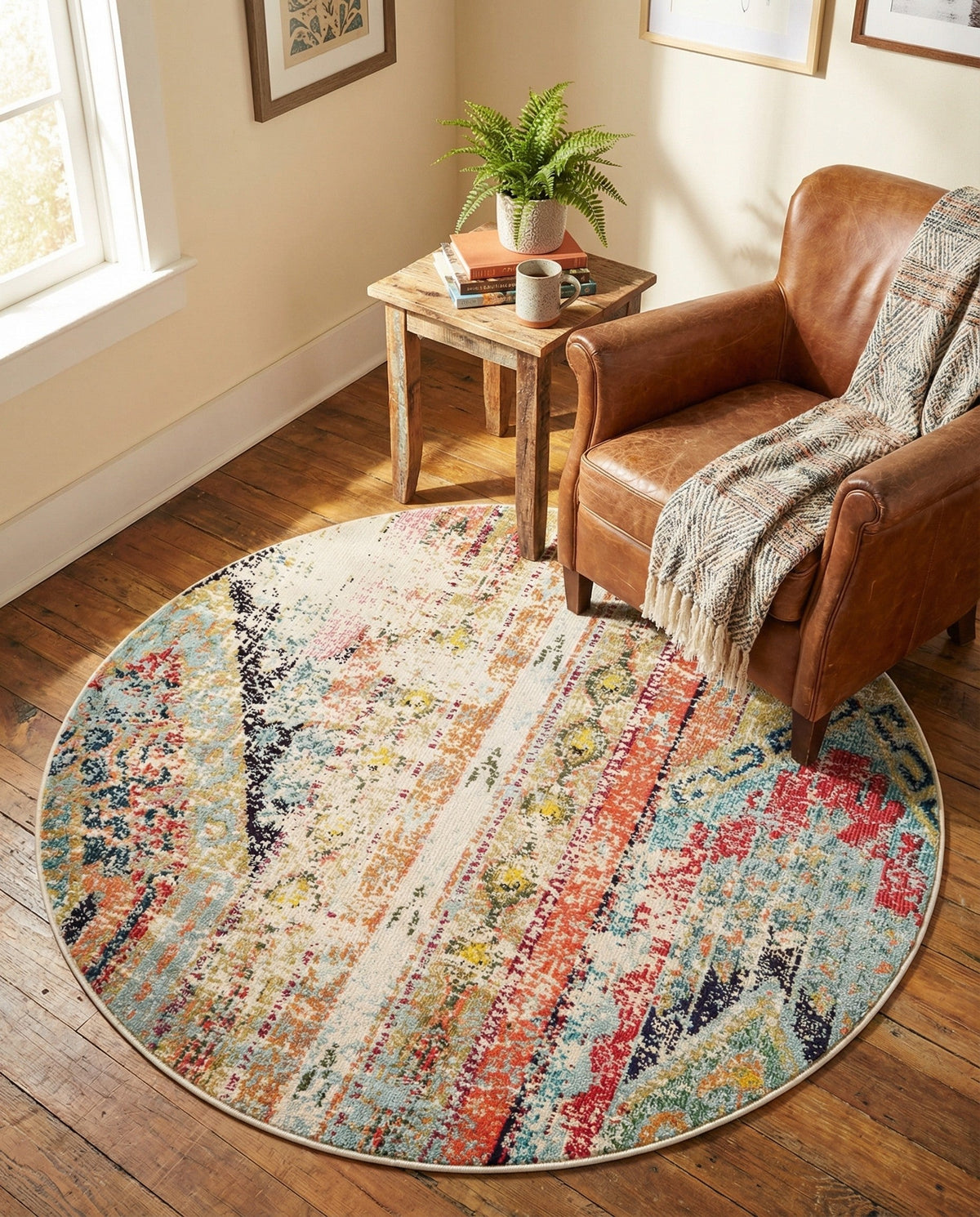 Sedona Vista Collection Area Rug -  Cholla Round Multi  lifestyle 55