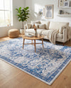 Baroque Era Collection Area Rug - Versailles (Gray Blue) Rectangle Gray Blue  lifestyle 3