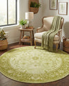 Horizon Collection Area Rug -  Apex (Light Green) Round Light Green  lifestyle 48