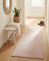 Seychelles Stripes Collection Area Rug - Mahe (Pink) Runner Pink  lifestyle 51