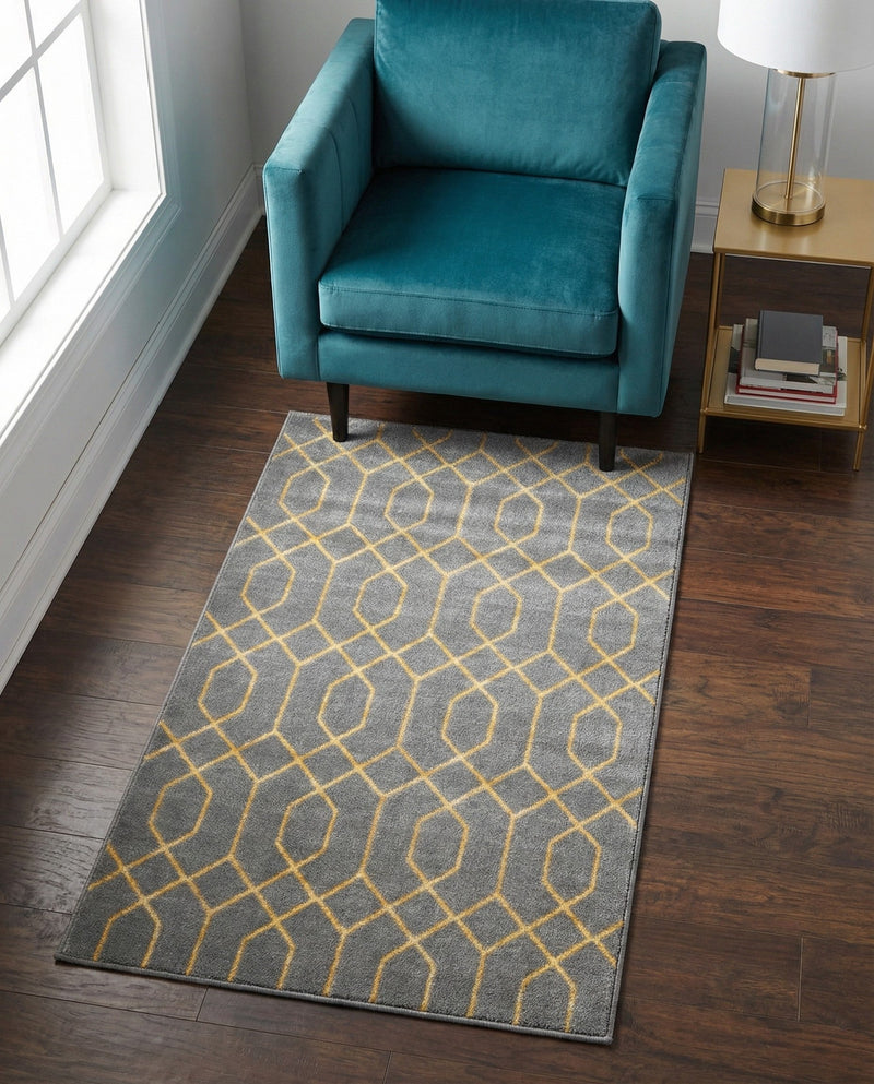 Hollywood Luxe Collection Area Rug - Sunset (Gray Gold) Rectangle Gray Gold  lifestyle 15
