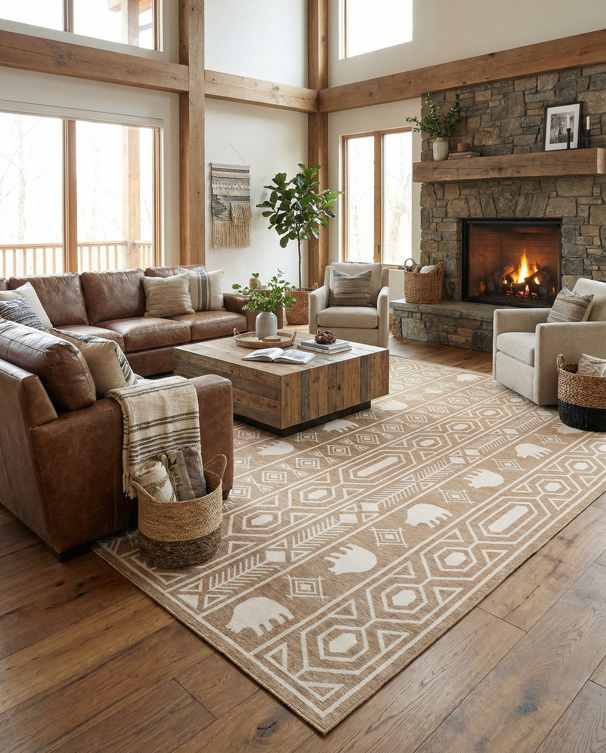 Mesa Oasis Rugs Collection Area Rug - Sundown Square Taupe  lifestyle 48
