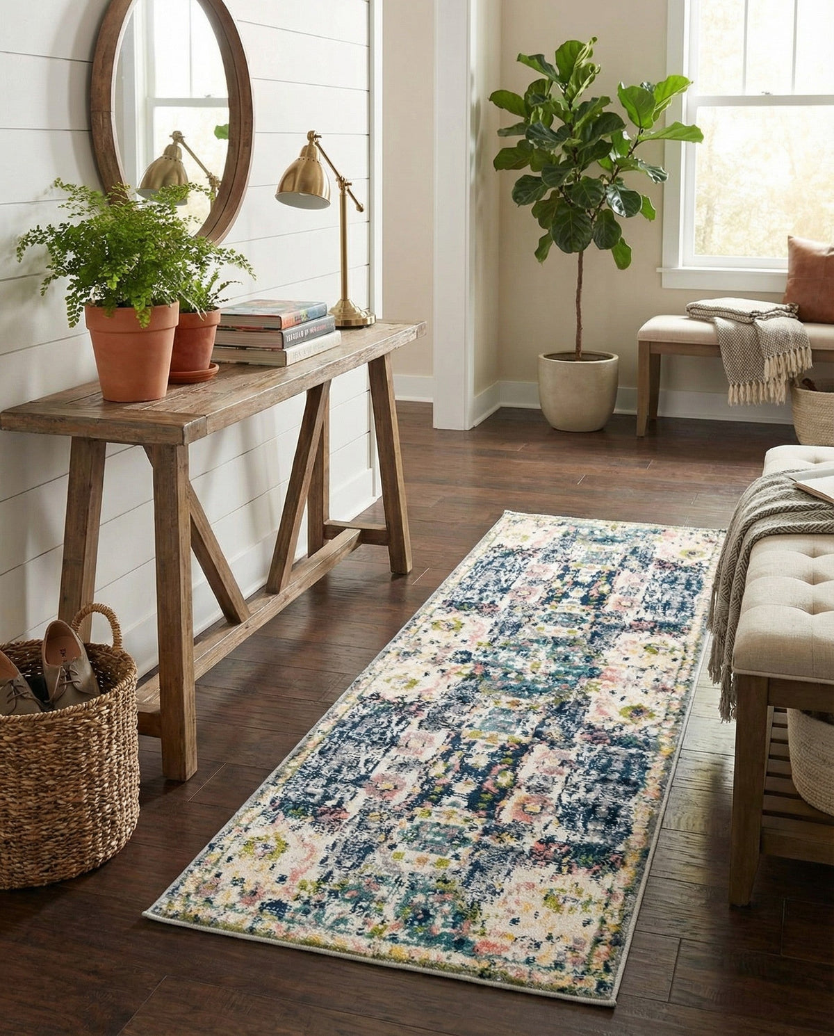 Savannah Elegance Collection Area Rug -  Azalea Runner Ivory  lifestyle 115