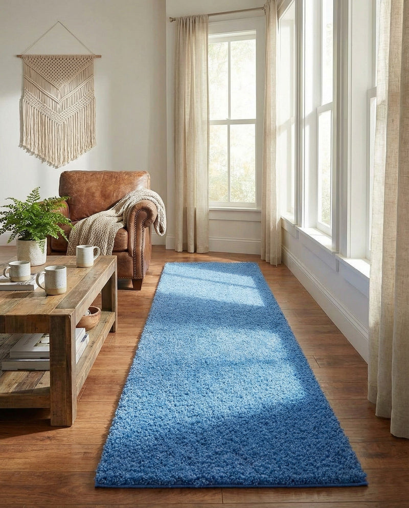 Plush Oasis Collection Area Rug - Serenity (Periwinkle Blue) Runner Periwinkle Blue  lifestyle 90