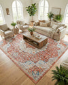 Coastal Haven Collection Area Rug - Seabreeze (Red) Square Red  lifestyle 71