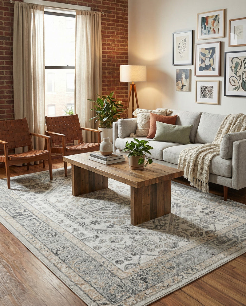 Adriana Terrace Collection Area Rug - Capri (Ivory) Rectangle Ivory  lifestyle 27