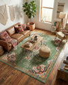 Brighton Terrace Collection Area Rug - Hove (Green) Rectangle Green  lifestyle 9