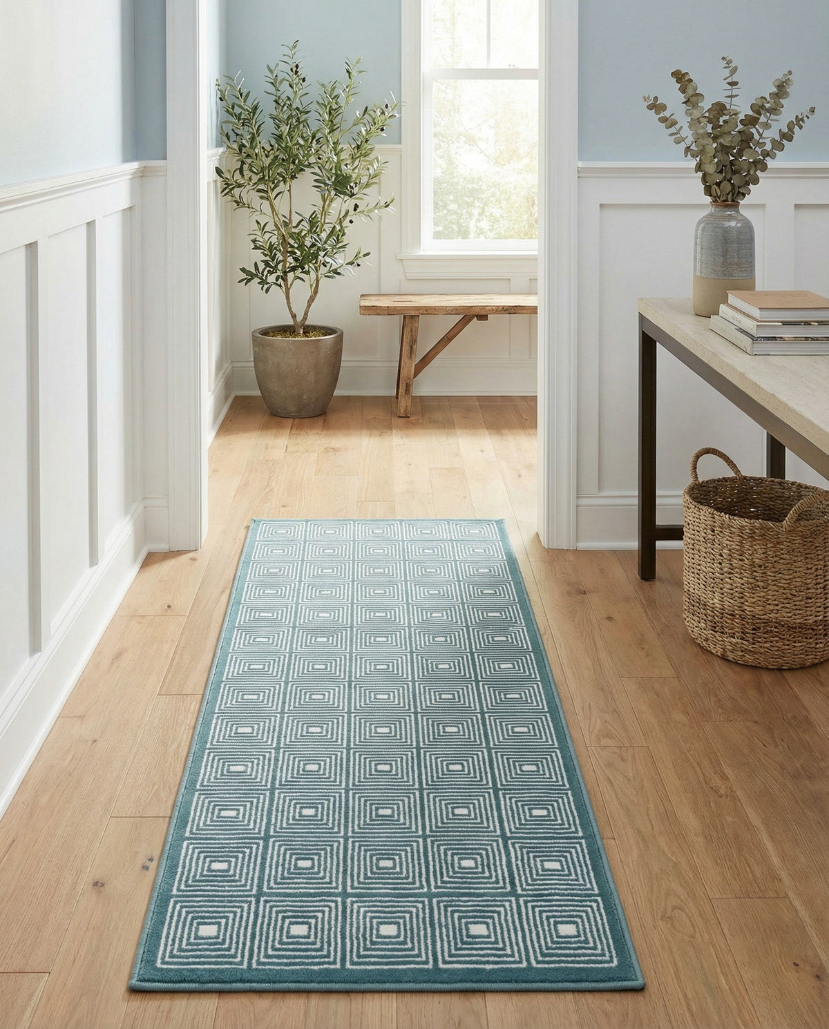 Aravalli Collection Area Rug -  Jaipur Runner Aegean Blue  lifestyle 167