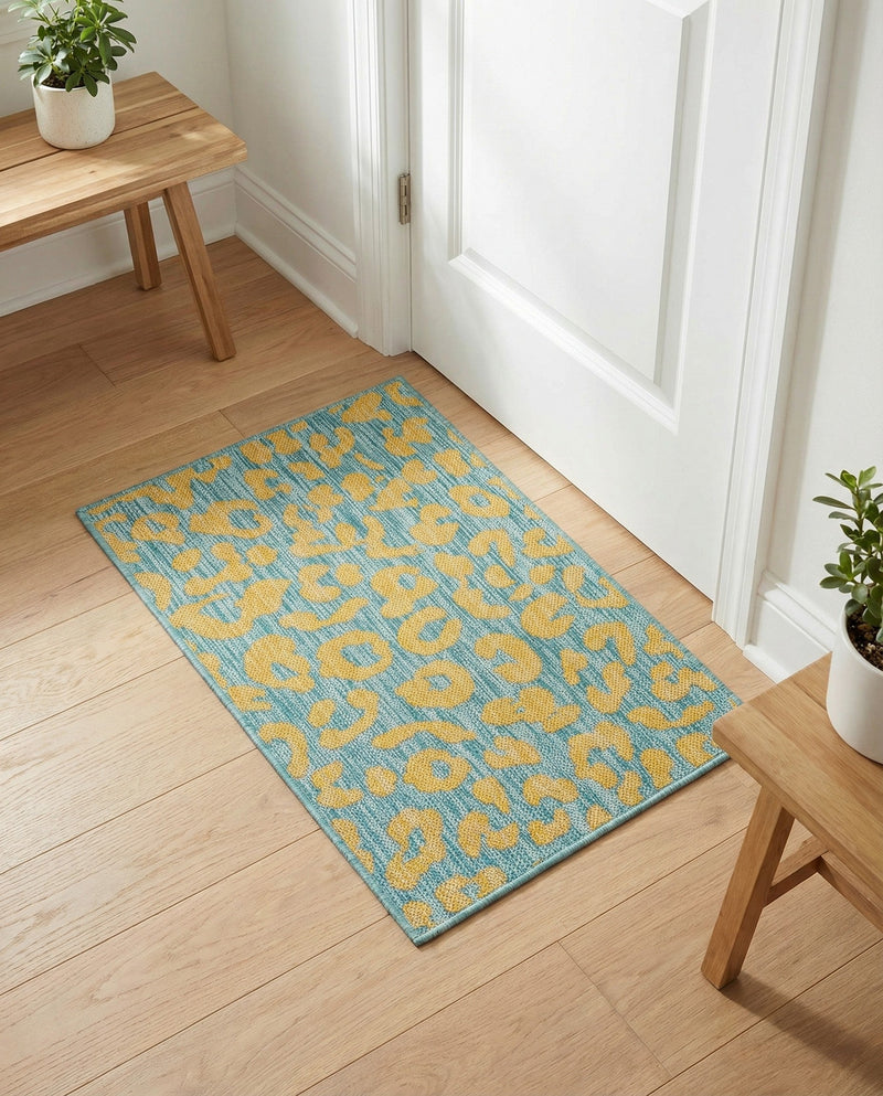 Savannah Escape Collection Area Rug -  Amazon (Blue Yellow) Rectangle Blue Yellow  lifestyle 7