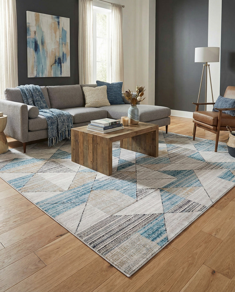 Dresden Elegance Collection Area Rug - Meissen Rectangle Blue  lifestyle 5