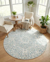 Coastal Haven Collection Area Rug - Seabreeze (Gray) Round Gray  lifestyle 67