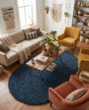Alpine Plush Collection Area Rug -  Cortina (Marine Blue) Oval Marine Blue  lifestyle 78