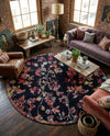 Brighton Terrace Collection Area Rug -  Roedean Round Navy Blue  lifestyle 56
