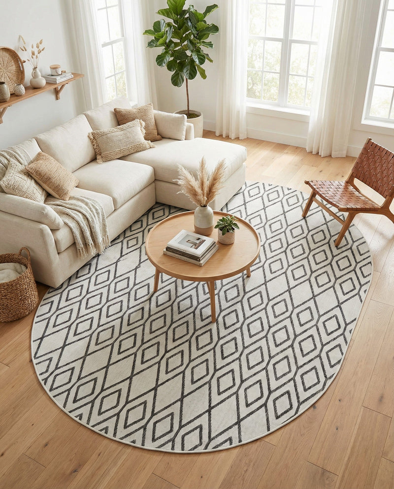 Urban Oasis Rugs Collection Area Rug -  Boulevard (Ivory) Oval Ivory  lifestyle 35