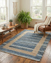 Osian Looms Collection Area Rug - Durham Rectangle Navy Blue  lifestyle 23