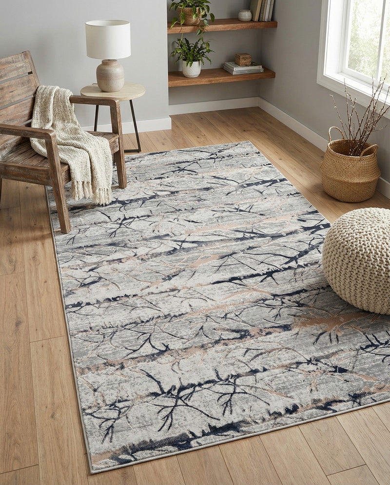 Bloomsbury Elegance Collection Area Rug -  Soho Rectangle Gray  lifestyle 43