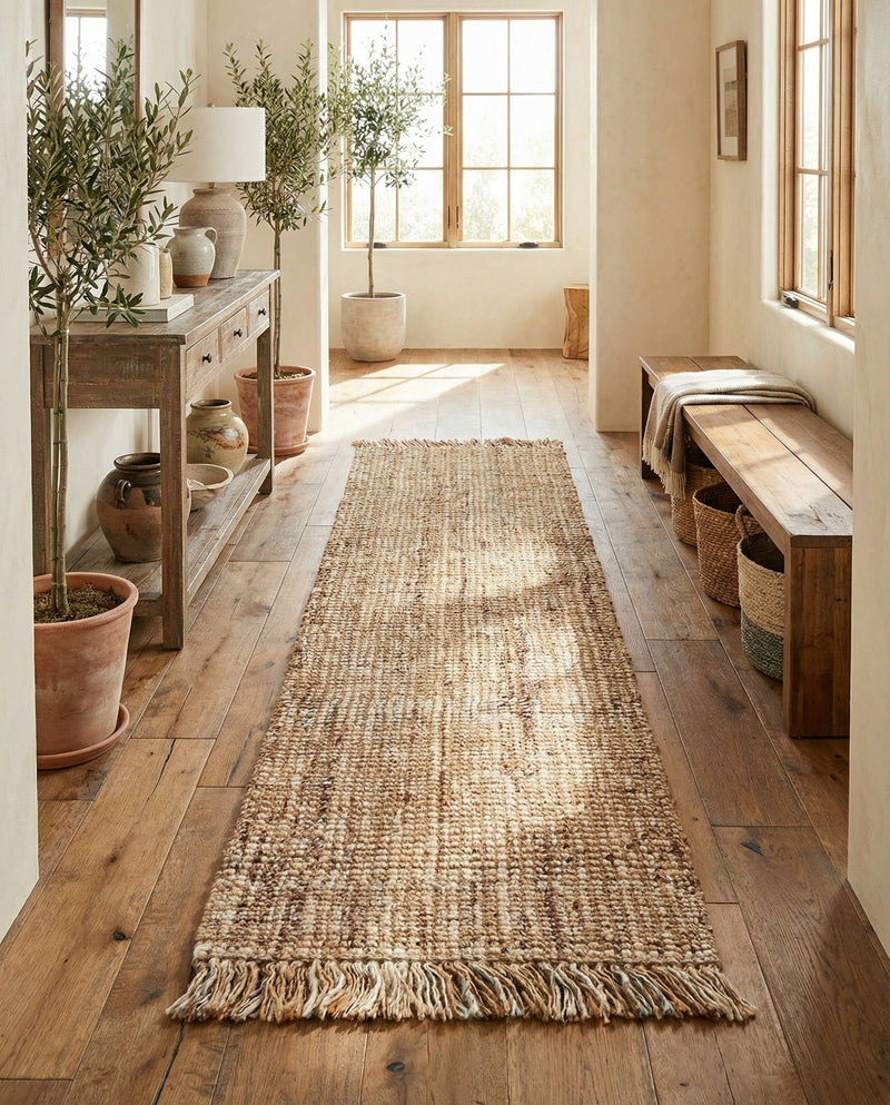 Savannah Jute Collection Area Rug - Tahoe Runner Natural  lifestyle 38